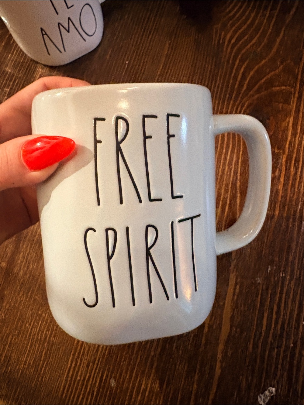 Rae Dunn Free Spirit blue Ceramic Mug